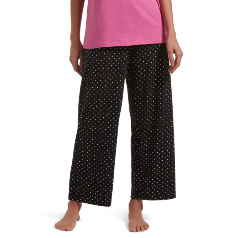 Hue sleepwell rio dots sleep pants with elastic and drawstring back / white